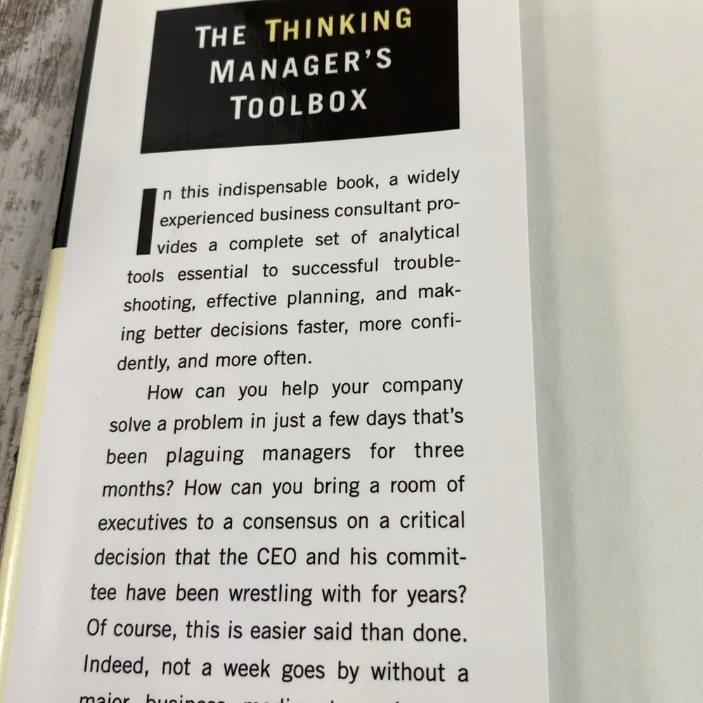 The Thinking Managers Toolbox William Altier Hardcover 1999 Oxford Business Book
